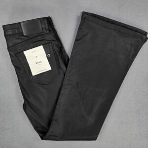 Hidden Los Angeles Jeans Womens 31 Black Ryan‎ Bootcut Split Hem Stretch Coated